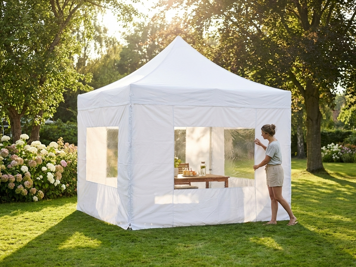 Pop Up Gazebo in White, 3x3 m, ideal for outdoor events - view 3