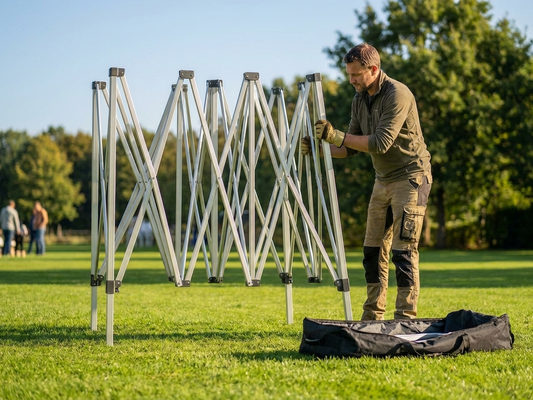 Aluminium gazebo frame in silver with 50 mm tubes for outdoor use - product detail