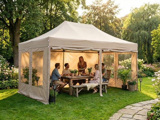 Pop up gazebo 4x6 m Latte with steel frame for outdoor events - product detail