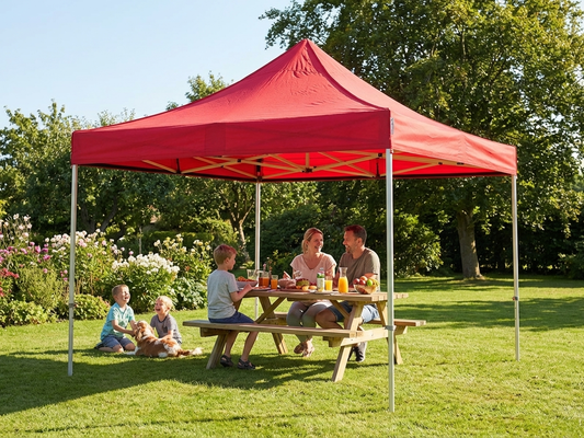 Pop up gazebo in red with aluminium frame for outdoor events - product detail