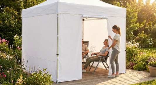 White pop-up gazebo sidewall kit for outdoor events - product detail