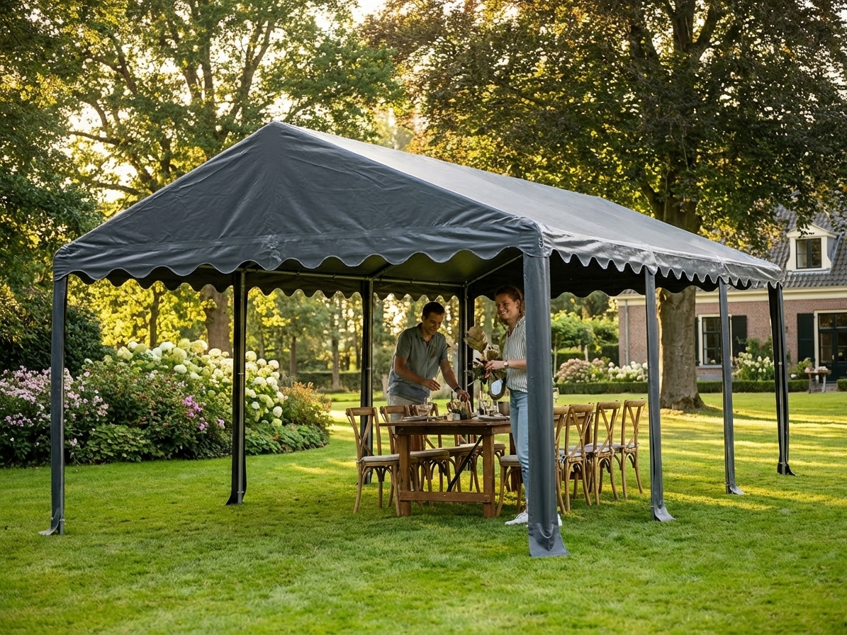 PVC/Polyester marquee roof cover in dark grey - view 3