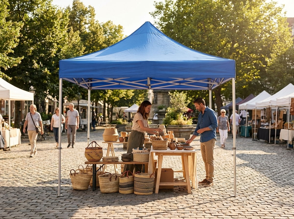 Pop up gazebo 4x4 m blue with aluminium frame - view 3
