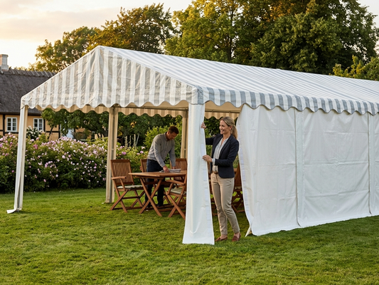 White and grey PVC marquee roof cover 4x10 m - product detail