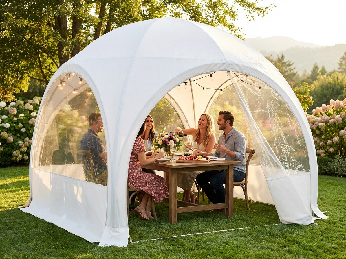 White dome marquee 3x3m with aluminium frame for outdoor events - view 3