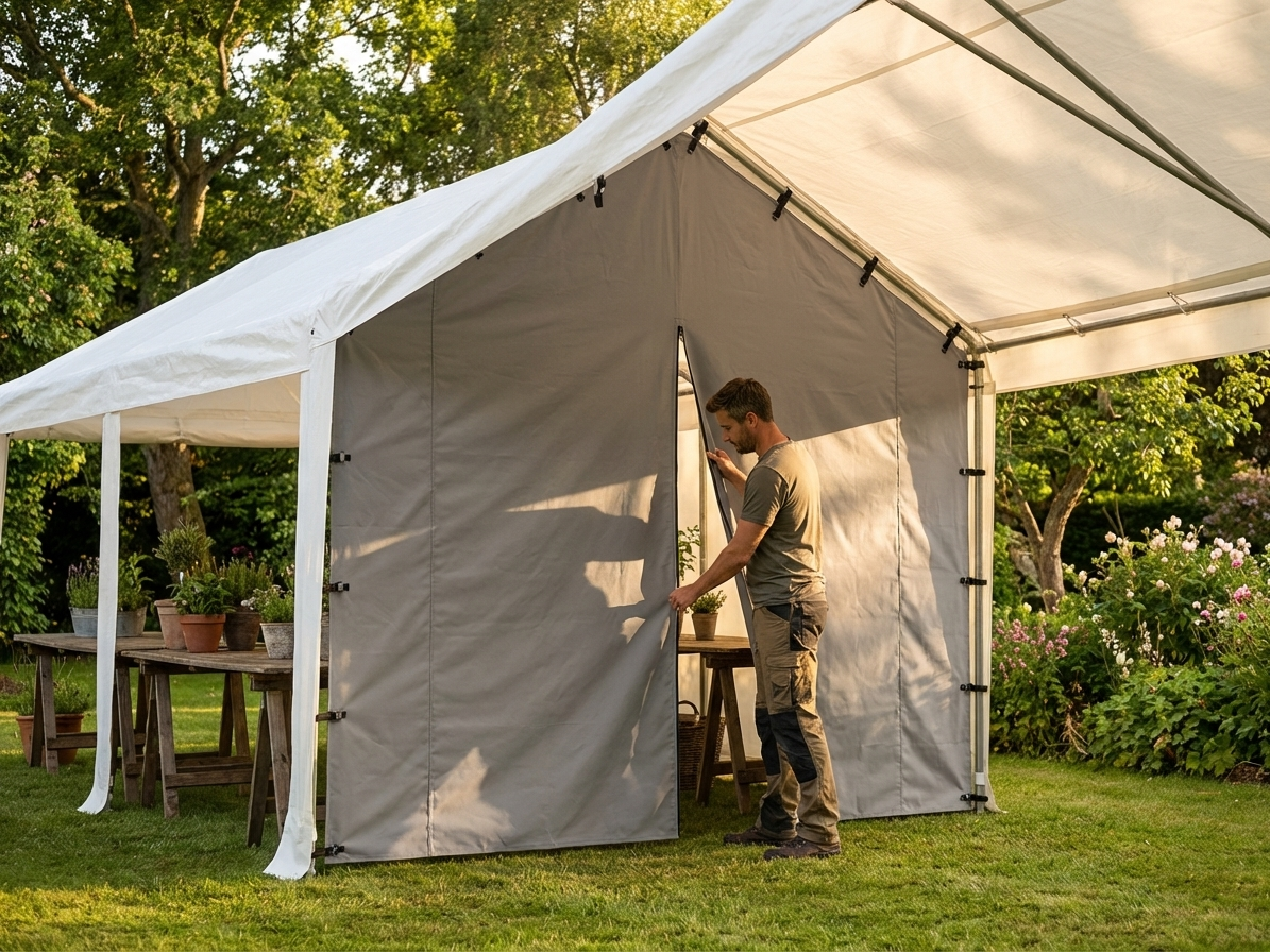 White 7m partition wall made of strong PVC for marquees - view 3
