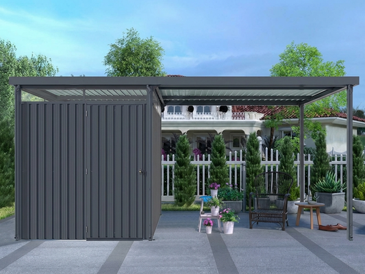 Garden shed with skylight in anthracite, galvanised steel construction - product detail