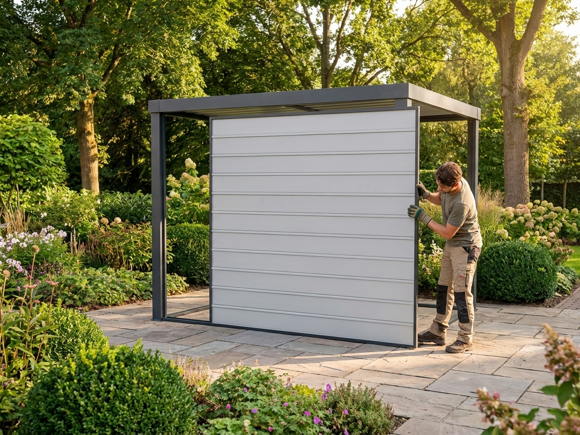 Galvanised steel metal shed rear panel in anthracite - product detail