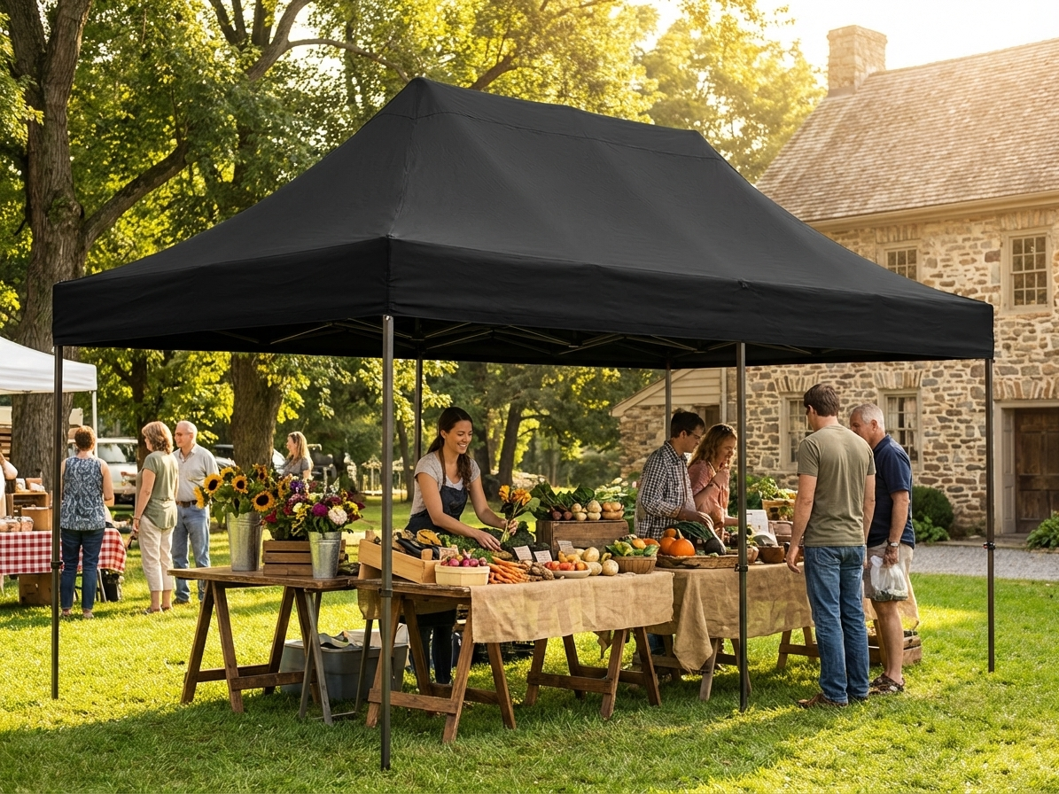 Black gazebo roof cover made from polyester with PVC backing for outdoor use - view 3