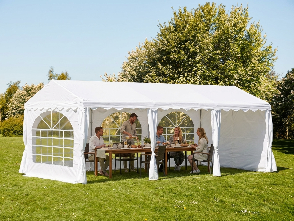 White 3x6 m outdoor marquee made of PVC polyester - view 3