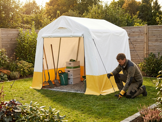 PVC Storage Tent Roof Cover 2x2m in White and Yellow - product detail