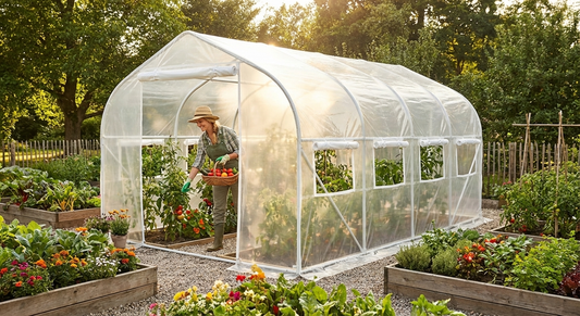 Transparent Polytunnel Greenhouse 4x6.6m with Galvanised Steel Frame - product detail