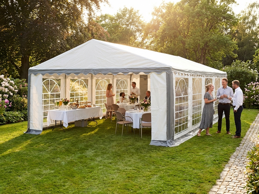 Marquee Tent 4x10 m Grey/White for Outdoor Events - product detail