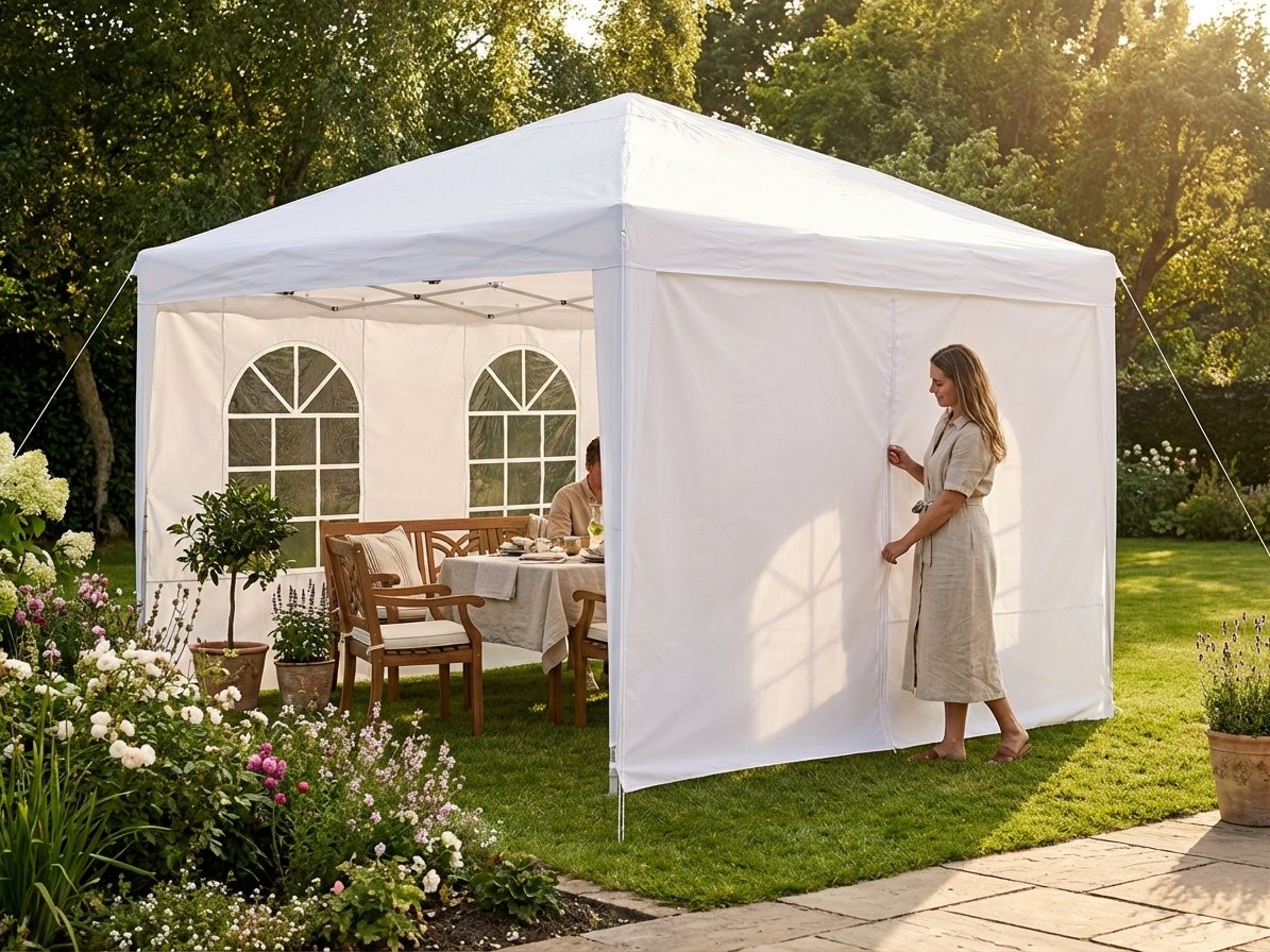 White sidewall kit for 4x4m pop-up gazebo - view 3