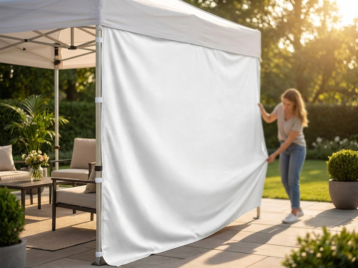 White polyester sidewall for event gazebos, 3m width - view 3