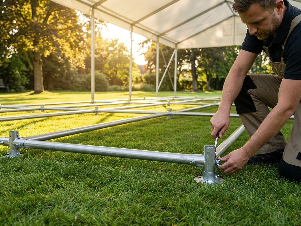Marquee Ground Bar Frame for 6x12m, Galvanised Steel - view 3