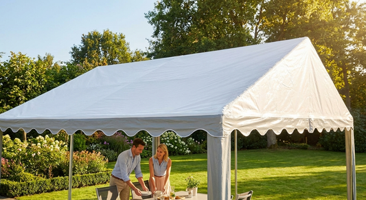 Marquee roof cover in white and grey for outdoor events - product detail