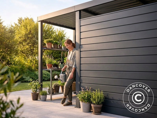 Metal Shed Rear Extension Panel in Anthracite - product detail