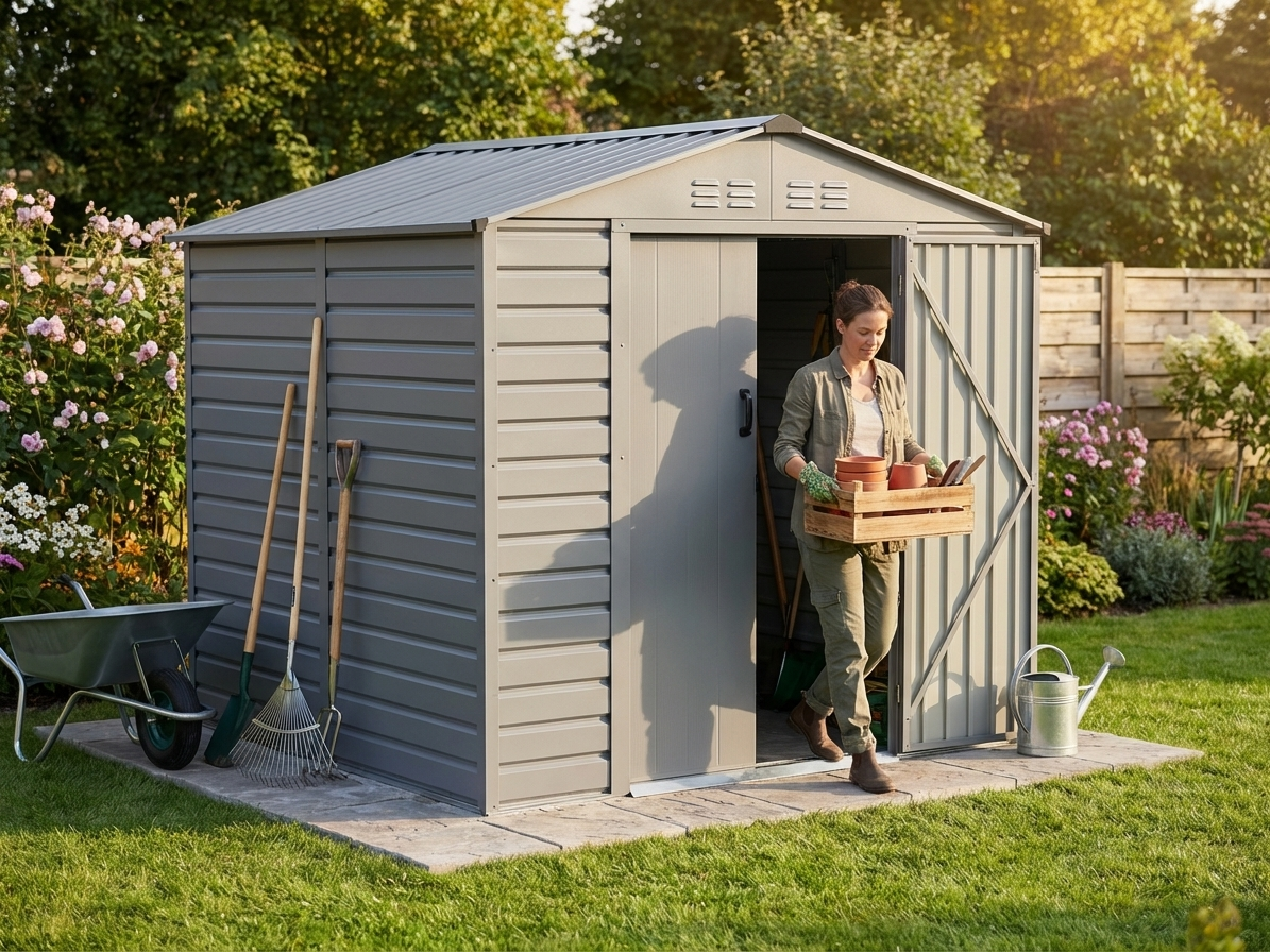 Aluminium Grey Garden Shed for outdoor storage - view 3
