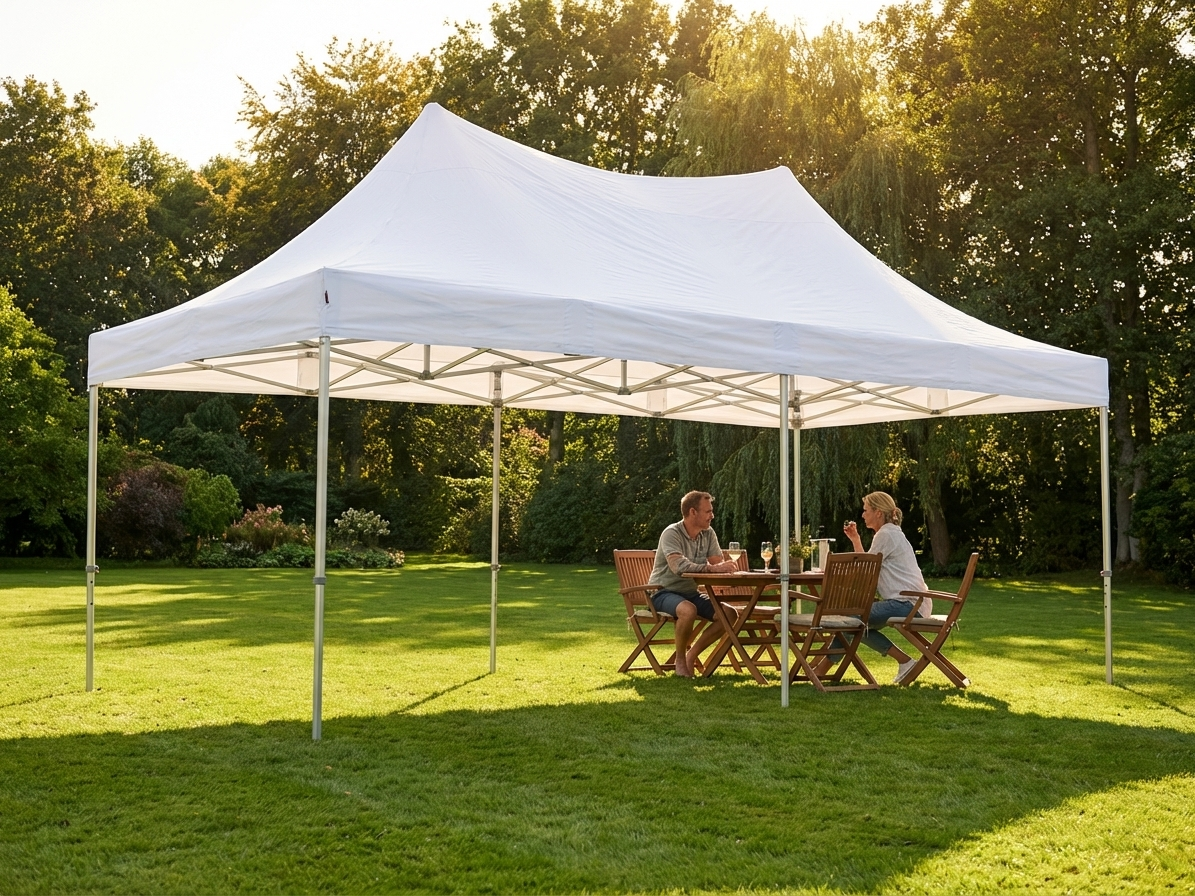 White pop-up gazebo with aluminium frame for outdoor events - view 3