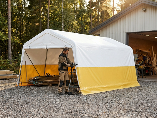 PVC Roof Cover 3.6x6 m White/Yellow for Storage Tents - product detail