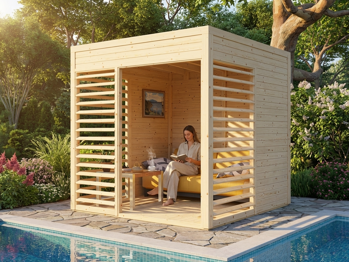 Wooden gazebo made from Nordic Spruce, natural colour - view 3