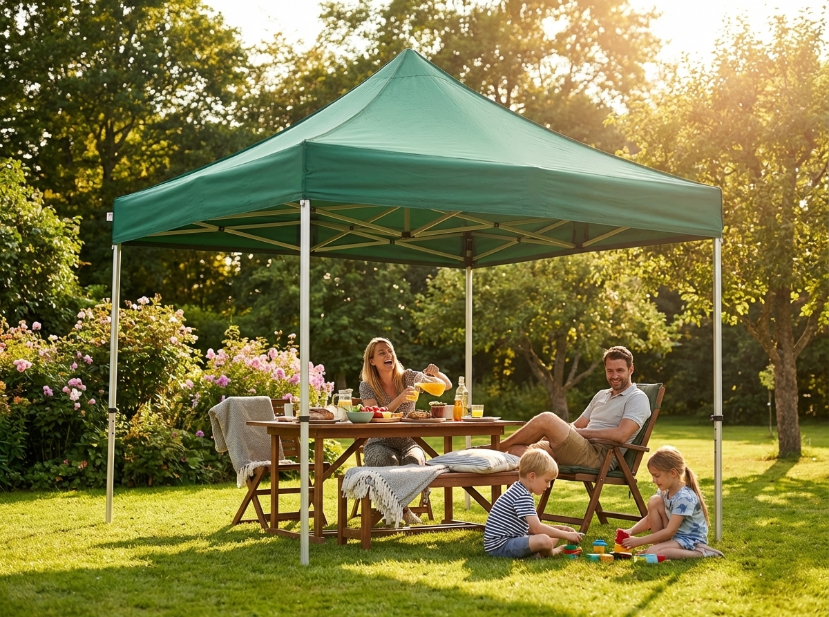 Green Pop Up Gazebo 3x3m with Aluminium Frame for Outdoor Events - view 3