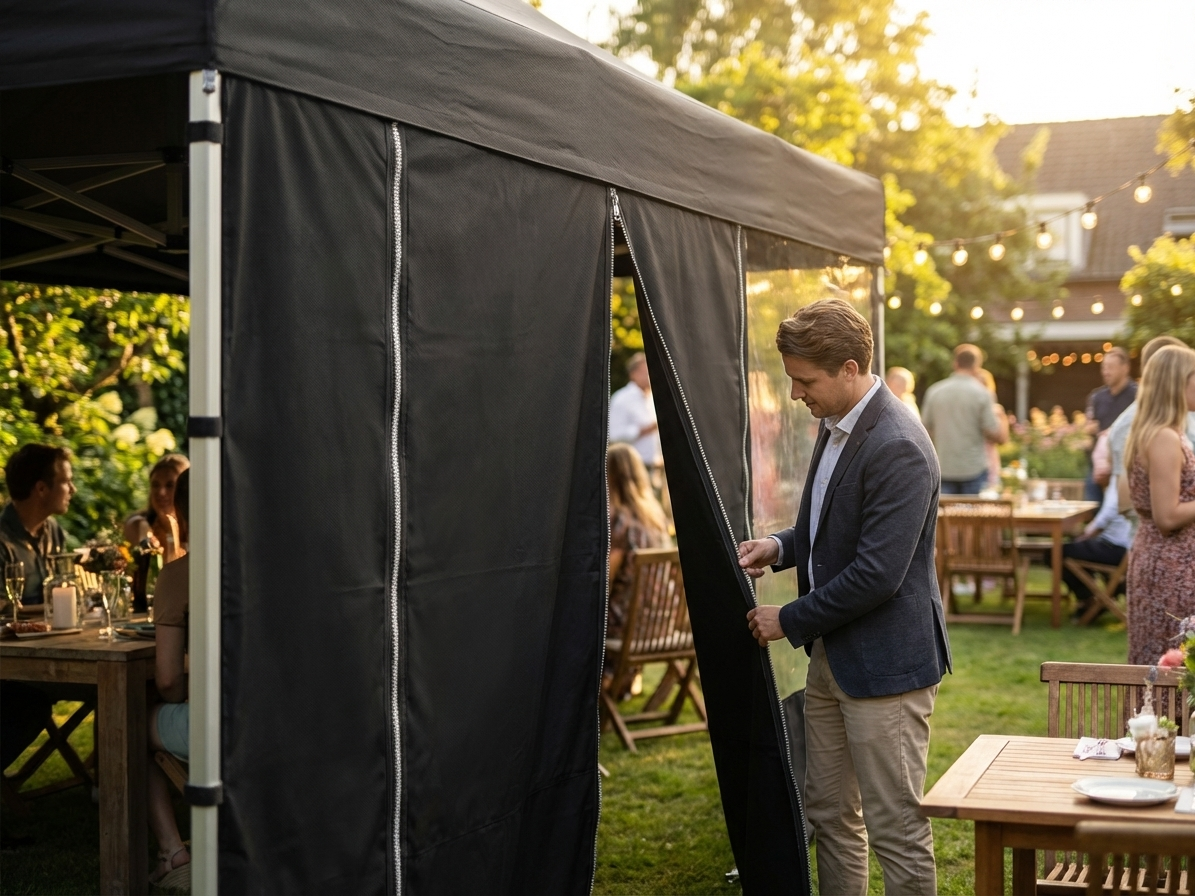 Sidewall zipper panel 4m black for event tents - view 3