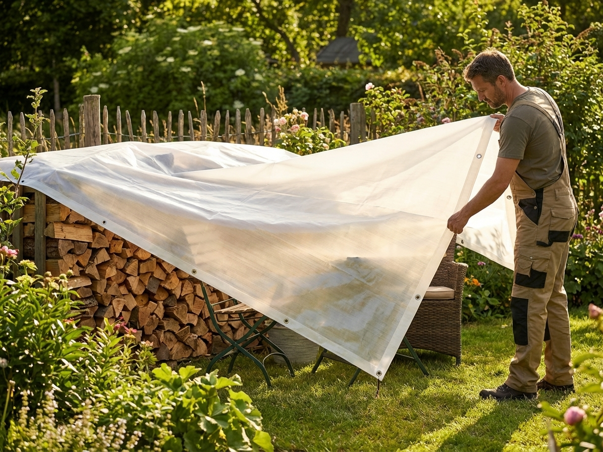 Translucent tarpaulin 6x10m PE 250 g/m² for outdoor use - view 3