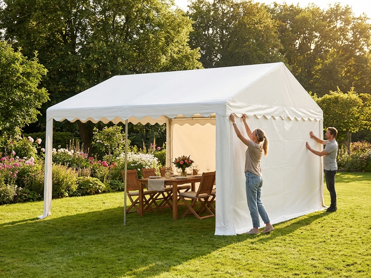 White Marquee Roof Cover 5x6m Polyethylene Tarpaulin - view 3