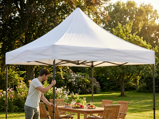 Heavy Duty PVC Gazebo Roof Cover in White, suitable for outdoor events - product detail