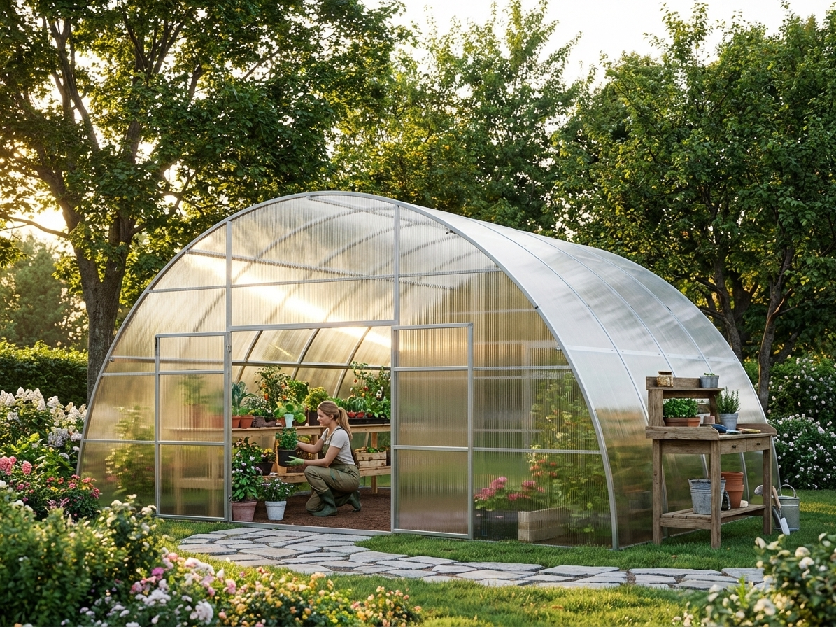 Polycarbonate Greenhouse, 24 m², Silver, durable and spacious - view 3