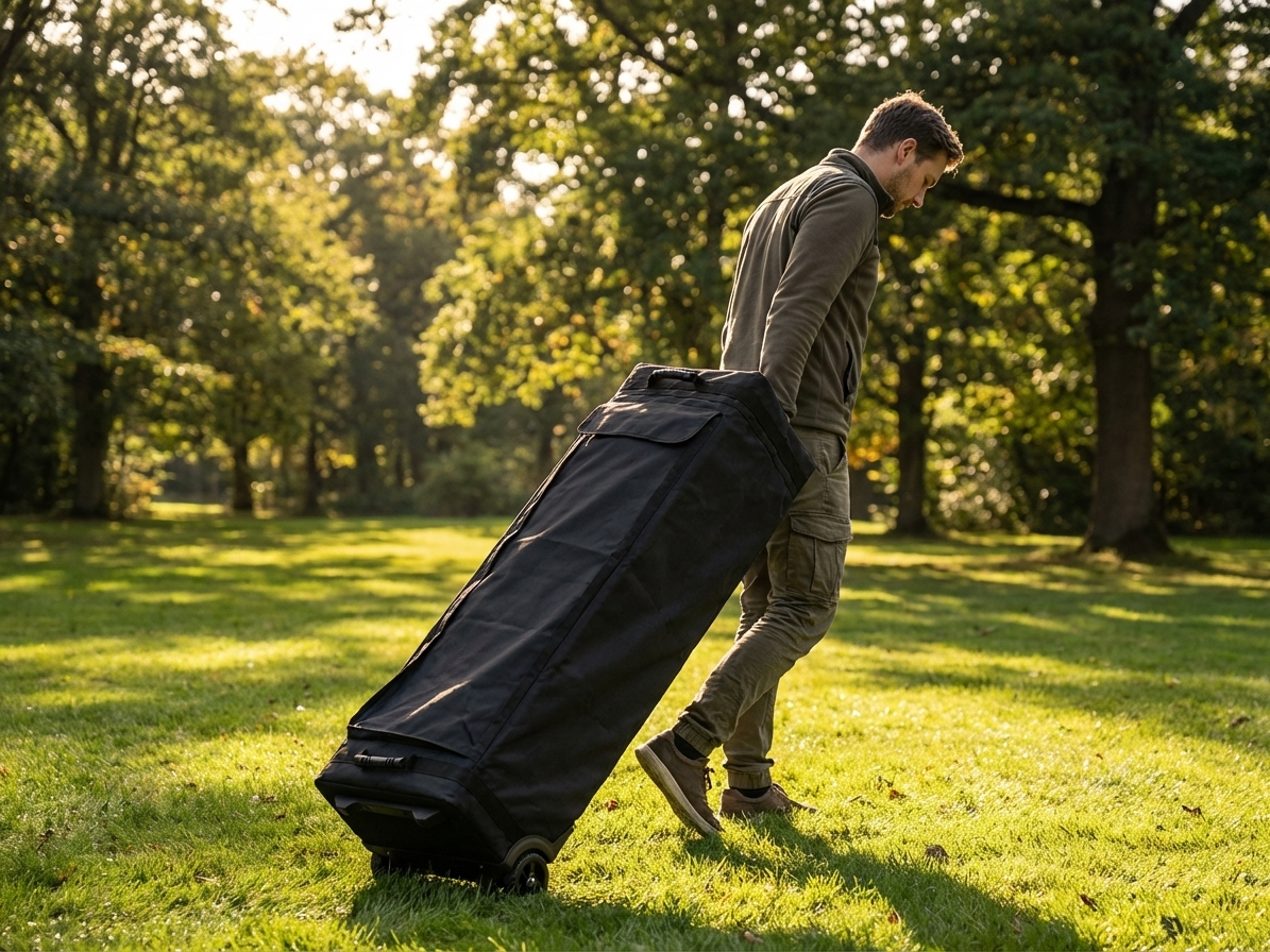 Carry bag with wheels in black for tent storage - view 3