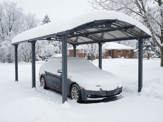 Polycarbonate carport with aluminium frame, 3.59x5.07 m in grey - product detail