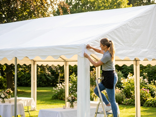 White PVC roof cover for 6x8m marquee - product detail