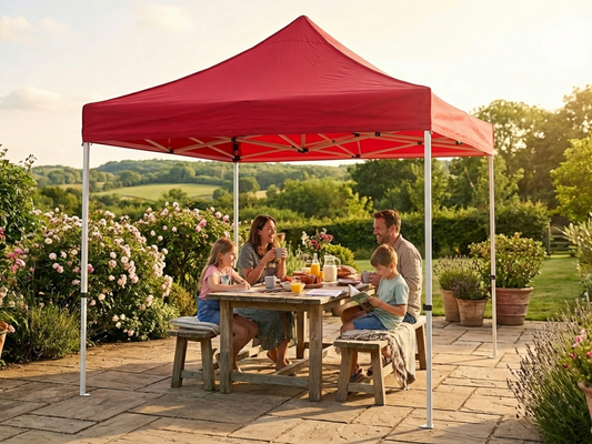 Red pop up gazebo 3x3 m with aluminium frame - product detail