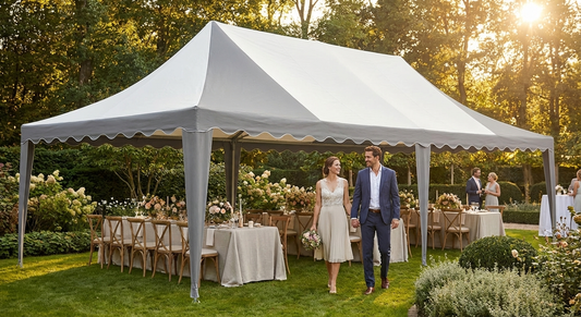 Marquee Roof Cover 6x12 m in White/Grey, Strong PVC material - product detail
