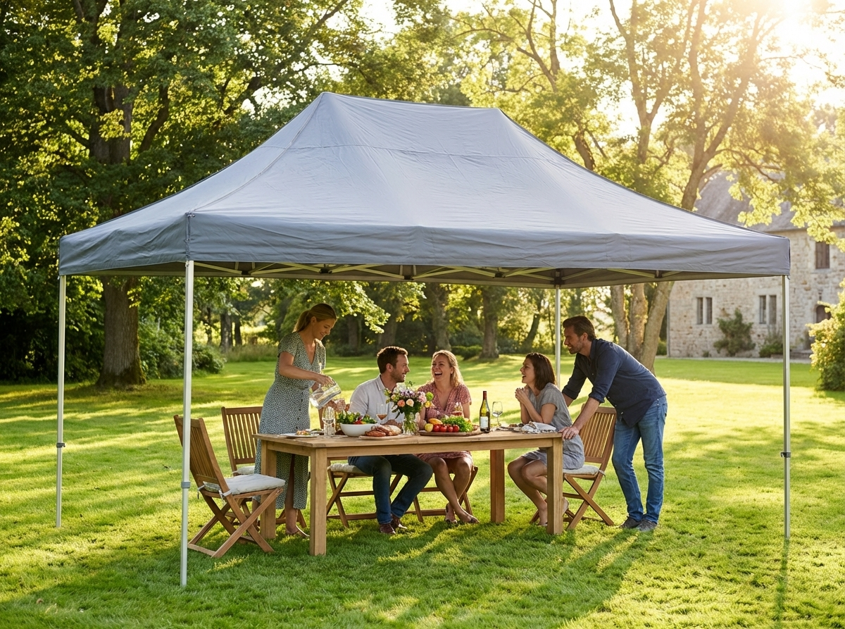 Pop Up Gazebo 4x6 m Grey Steel for Outdoor Events - view 3