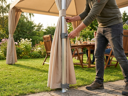 Adjustable aluminium leg in silver, 2.25/2.55 m - product detail