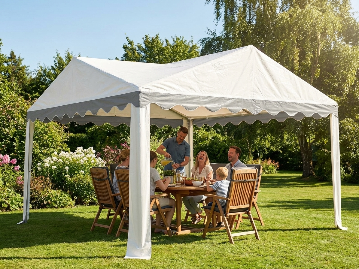 Marquee roof cover in white/grey for 4x6 m size - view 3