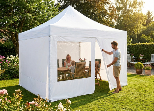 White gazebo sidewall kit sized 3x4.5 meters for outdoor events - product detail