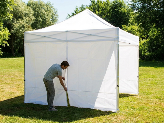 White sidewall with zipper for event tents - product detail