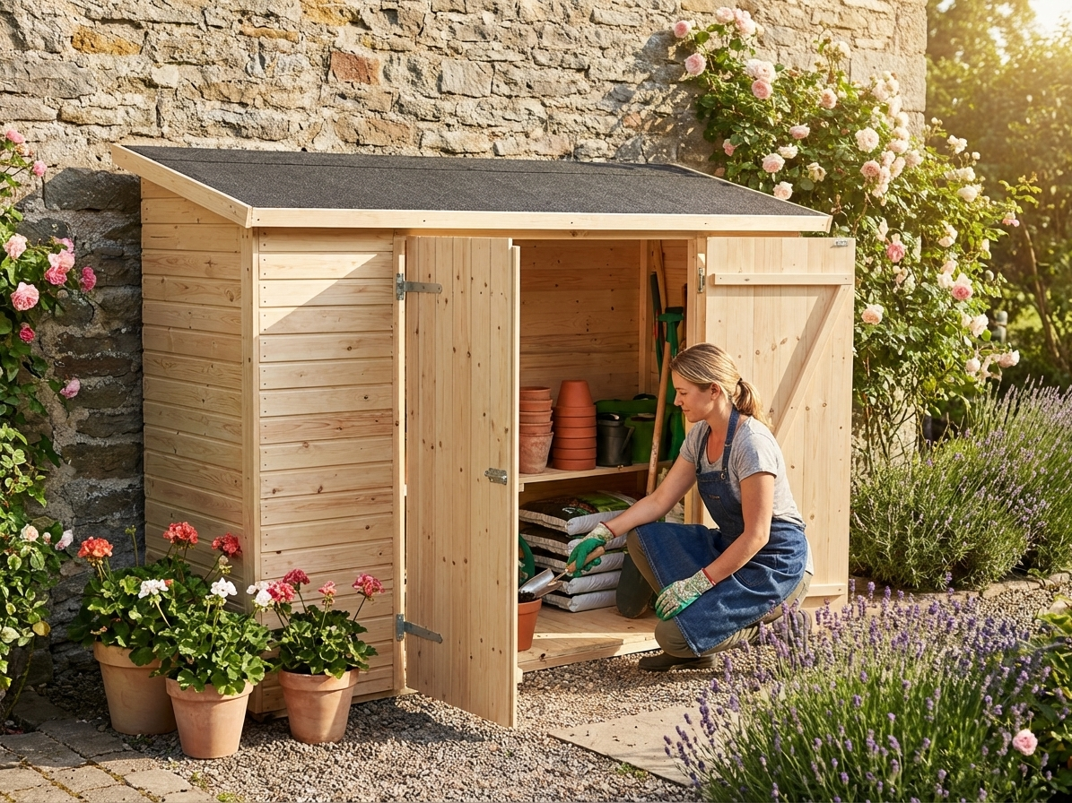 Wooden lean-to shed in natural finish, made from Nordic Spruce - view 3