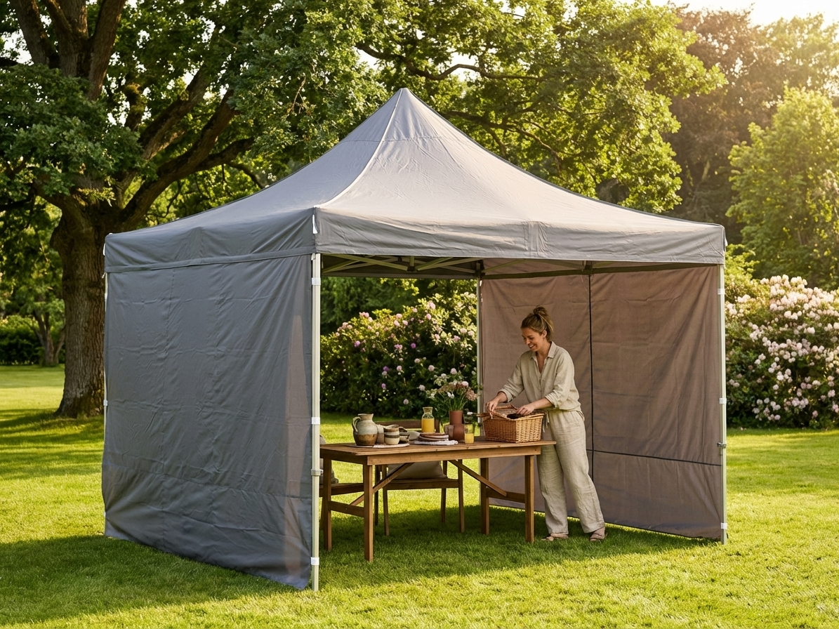 4x4m Grey Pop Up Gazebo with Aluminium Frame - view 3
