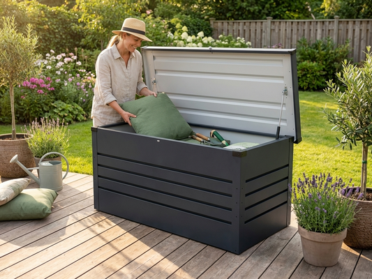 Anthracite Garden Storage Box with 348 L Capacity - product detail
