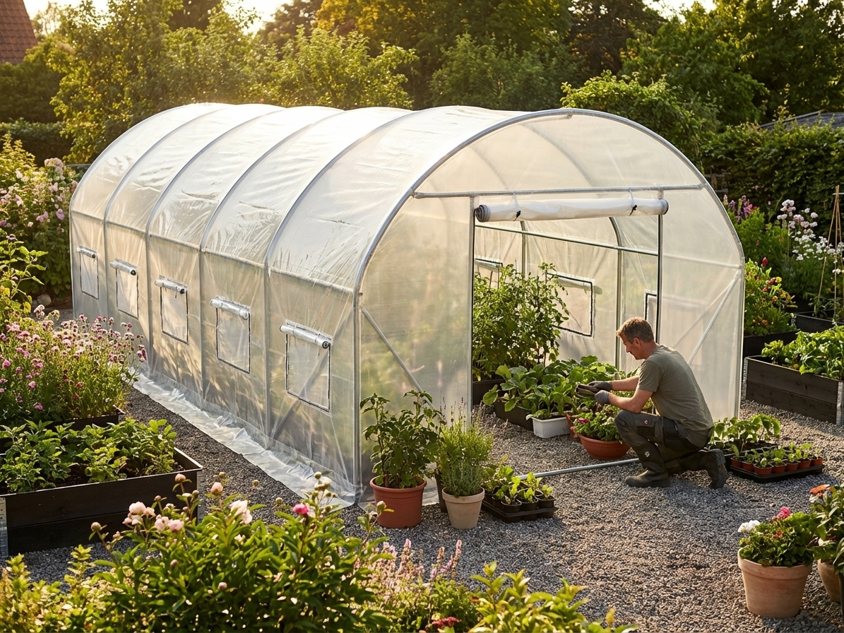 Transparent Polytunnel Greenhouse Cover 3x8x2m - view 3