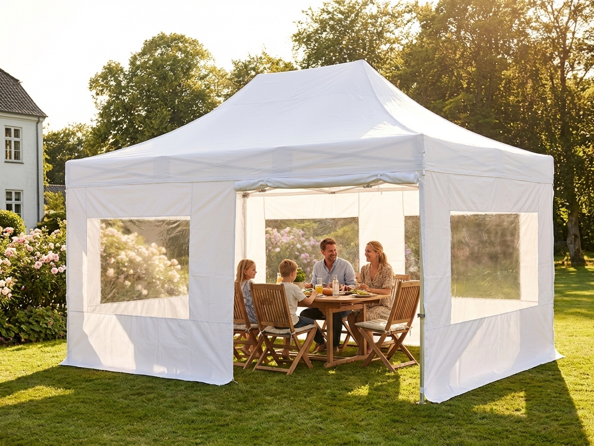 White pop up gazebo with aluminium frame for outdoor events - view 3