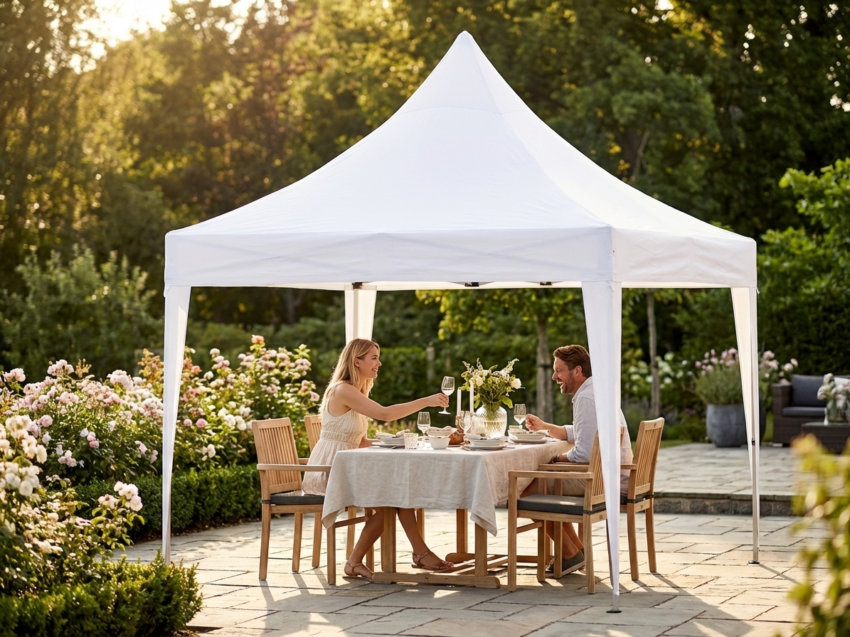 White gazebo roof cover 3x3m for outdoor events - view 3