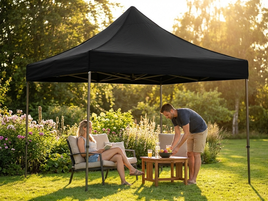 Black gazebo roof cover 4x4 meters for outdoor events - product detail