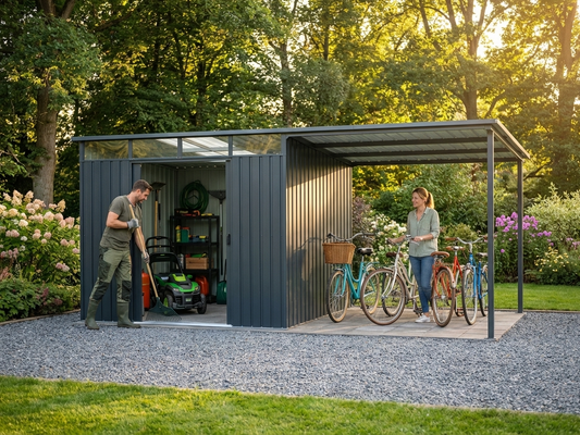 Anthracite garden shed 4.74x2.79x2.02 m galvanised steel - product detail